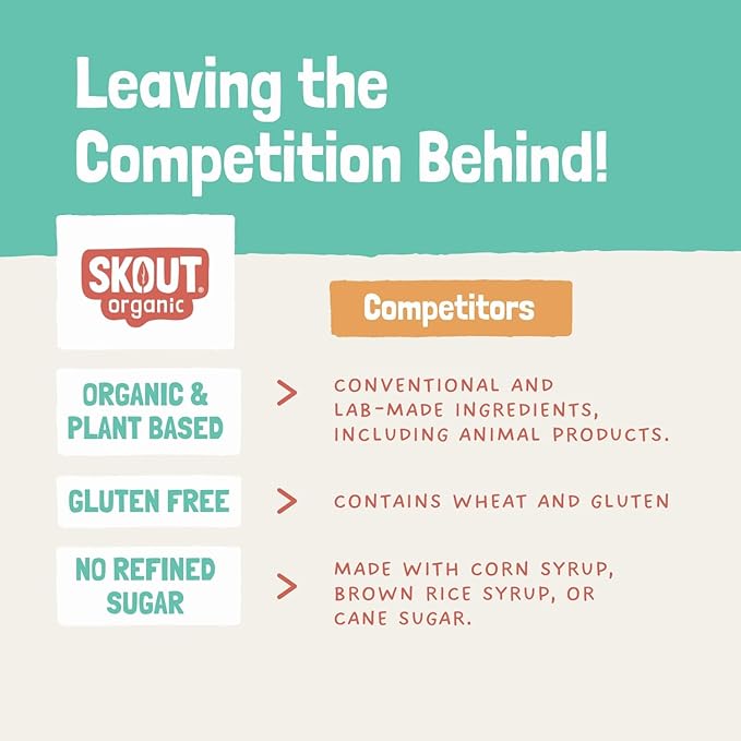 Skout Organic Plant-Based Protein Bars Variety Pack (12 Pack) 3 Flavors - 10g Protein - Vegan Protein Bars - Only 6 Ingredients Or Less - Easy Snack - Gluten, Dairy, Grain & Soy Free