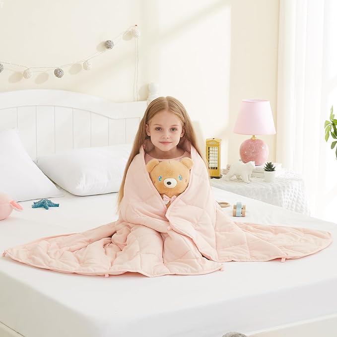 L'AGRATY Weighted Blanket - 36"x48" 3lbs Microfiber Material with Glass Beads Small Blanket for All-Season Summer Fall Winter Soft Thick