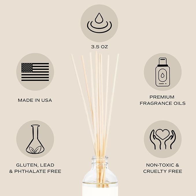 Sweet Water Decor Stress Relief Reed Diffuser Set - Eucalyptus, Spearmint, Citrus, Sage Scented Diffusers - Scent Diffusers for Home, Long Lasting Fragrance, Made in The USA