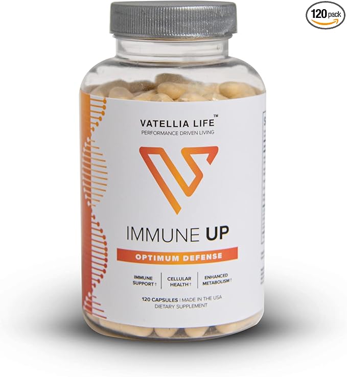 Vatellia Life Immune Up High-Absorption Vitamin C, D3, A + Zinc | Immune Support | Improve Cellular Health | Microbial Defense | 120 Capsules (60 Day Supply)