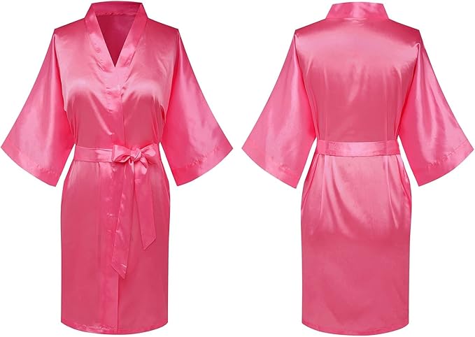 Women's Pure Short Silky Robes Bridesmaid Bride Party Satin Robes Sleepwear
