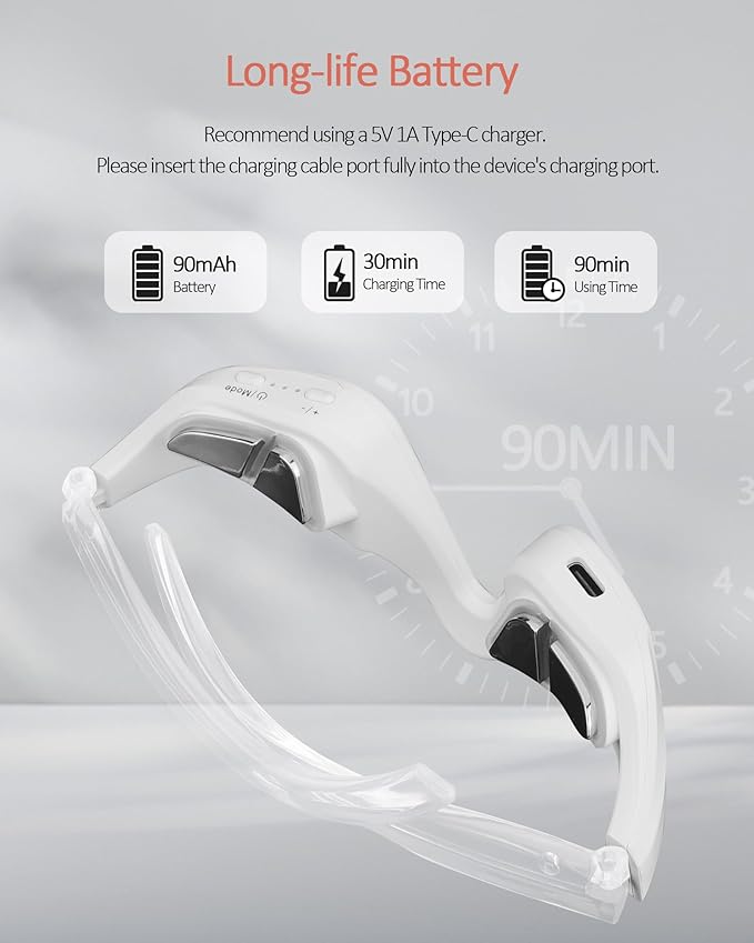 Under-Eye Red Light Therapy Device,Eye Therapy Glasses-Microcurrent Eye Massager Red Light Eye Mask for Eye Bags Dark Circles Puffiness Wrinkles Fine Lines,Relieving Eye Fatigue