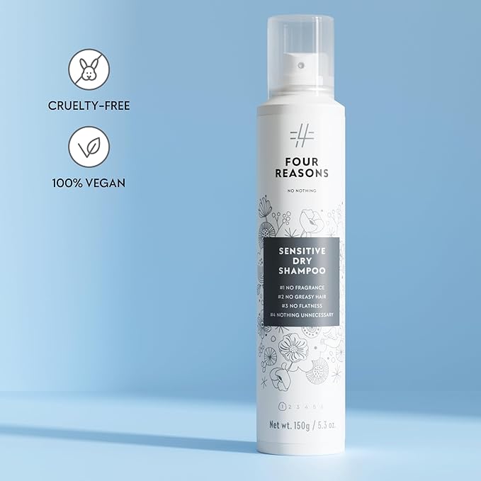 No nothing Very Sensitive Dry Shampoo - Fragrance Free Dry Shampoo, 100% Vegan, Hypoallergenic, Unscented, Gluten Free, Soy Free, 1.058 oz