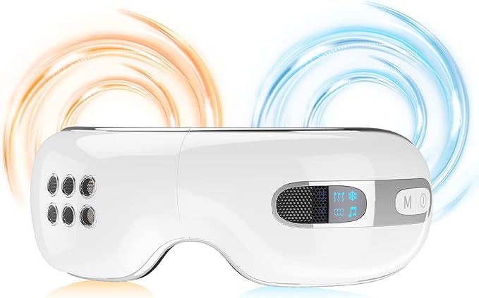 Eye Massager with Heat and Cooling for Migraines Dry Eyes Heated Eye Massager for Sleeping Travel Gifts for Women and Men