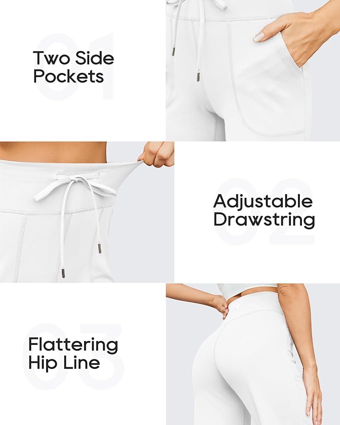 G4Free EverGoing Wide Leg Pants for Women Yoga Pants High Waist Sweatpants with Pockets Stretch Lounge Pants Comfy