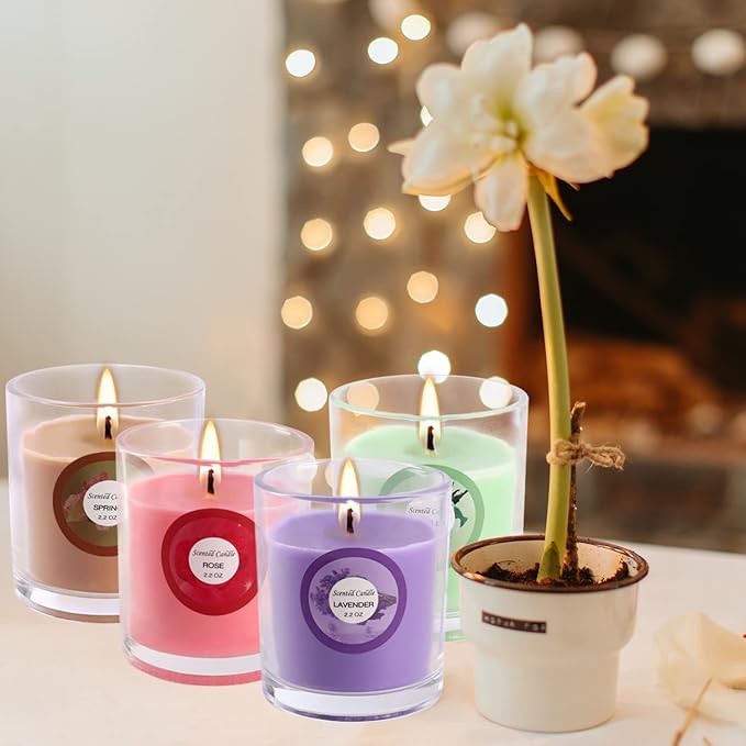 20 Pack Strong Scented Candles Gift Set with 10 Fragrances for Home and Women, Aromatherapy Soy Wax Glass Jar Candle