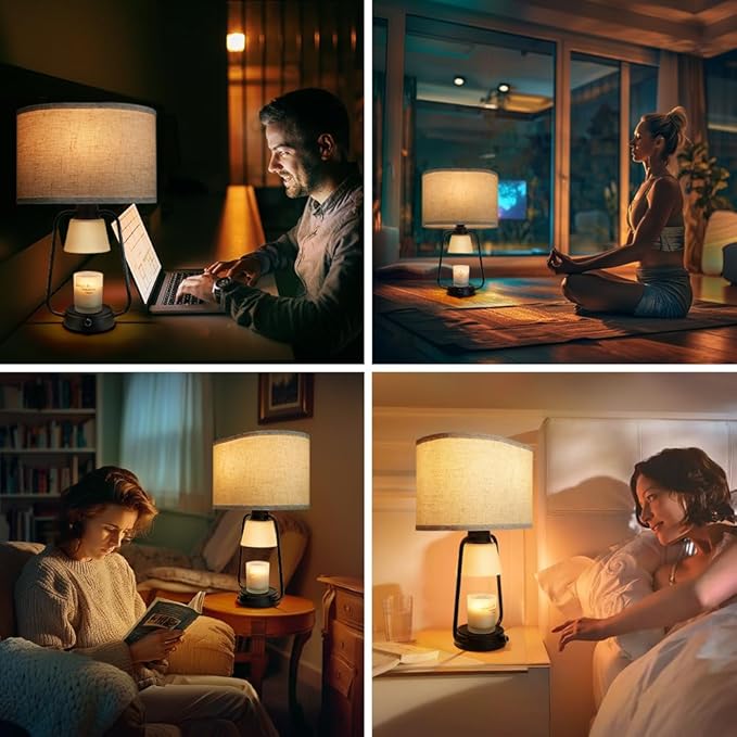Candle Warmer Lamp with Timer Dimmable Table Lamp for New Home Decor,Birthday Gifts Wax Warmer Lamp for Jar Candles with 3 Bulbs