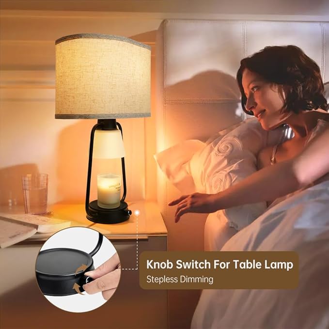 Candle Warmer Lamp with Timer Dimmable Table Lamp for New Home Decor,Birthday Gifts Wax Warmer Lamp for Jar Candles with 3 Bulbs