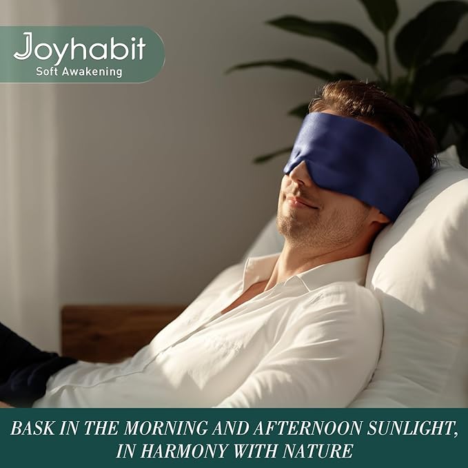 Joyhabit Silk Sleep Mask for Women and Men, Midnight Blue, Luxurious Comfort for Relaxation & Beauty Sleep, Ultra Soft & Breathable, Protects Hair & Skin