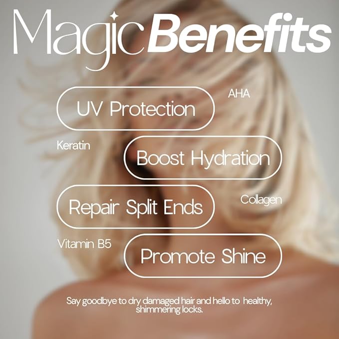 SIMPLY SMOOTH Xtend Keratin Reparative Magic Potion Original Leave In Conditioner Detangler & Heat Protection Spray Repair & Reduce Breakage Color Safe & Sodium Chloride Free 33.8 Oz