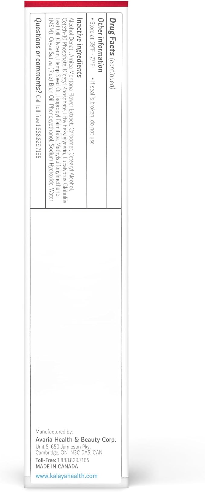 Kalaya Pain Relief Cream with Arnica – Fast-Acting Joint & Muscle Pain Relief – 6 Natural Ingredients – No-Mess Applicator – RMT-Inspired Design – Dermatologist Tested – 4.2 oz