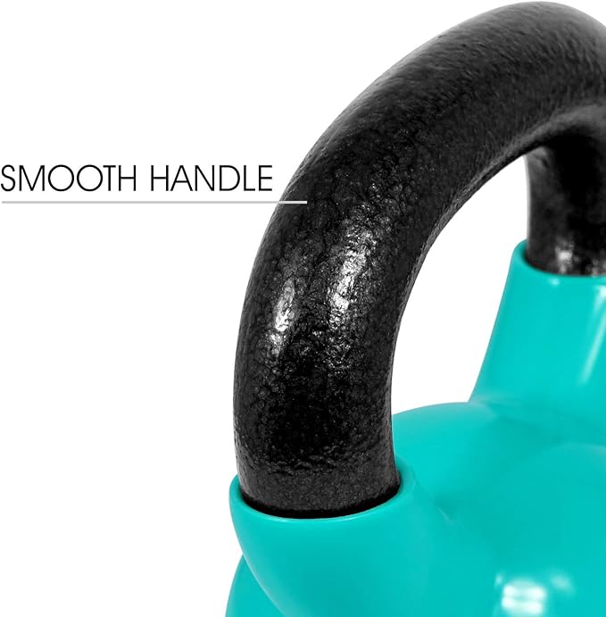 Yes4All Kettlebell, Vinyl Coated Kettlebell Cast Iron Sets with Stable Flat Bottom for Full Body Workout, Push up, Grip Strength Training & Weights Exercises