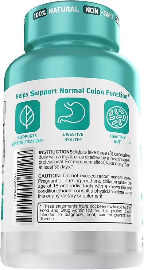 Herbtonics Oxygen Based Colon Cleanse and Detox Digestive System Formula | with Apple Cider Vinegar | Colon Cleanser Pills for Adults | 90 Gluten Free Vegan Capsules