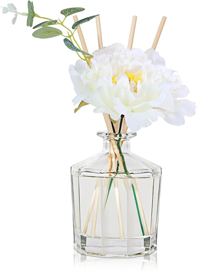 L'odeur Vill Reed Diffuser, 8.5 Oz(250ml) Juicy Lemon Bathroom Diffuser with 10 Sticks, Scented Diffuser Home Fragrance Essential Oil Reed Diffuser Set for Home Large Rooms Bathroom Shelf Decor