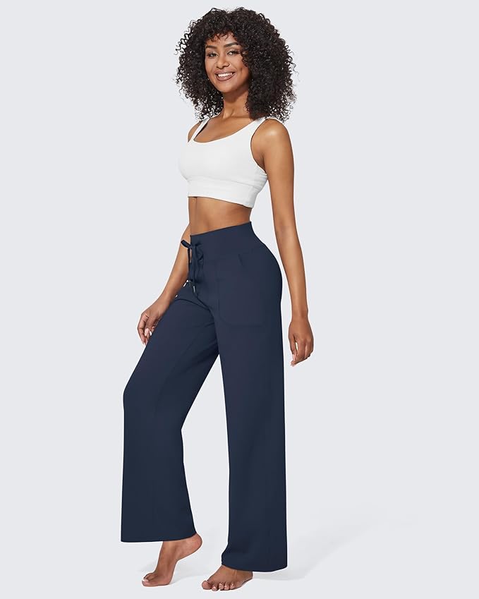 G4Free EverGoing Wide Leg Pants for Women Yoga Pants High Waist Sweatpants with Pockets Stretch Lounge Pants Comfy