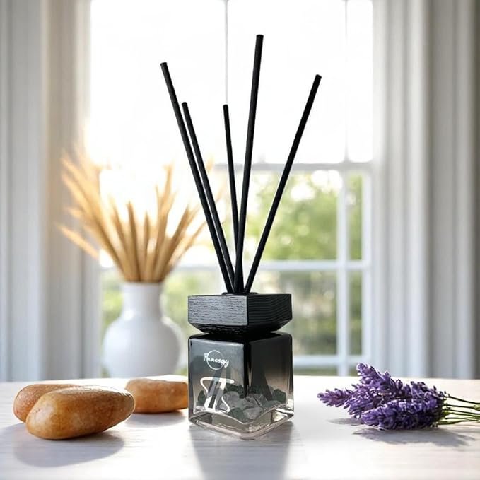 Innergy Gemini Zodiac Crystal-Infused Reed Diffuser – 100ml Aromatherapy Essential Oil Diffuser for Home – Long-Lasting Scent, Natural Crystal Energy for Relaxation & Balance