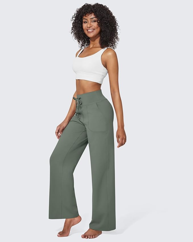 G4Free EverGoing Wide Leg Pants for Women Yoga Pants High Waist Sweatpants with Pockets Stretch Lounge Pants Comfy