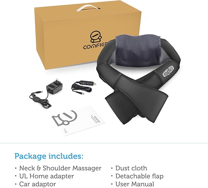 COMFIER Shiatsu Neck and Back Shoulder Massager with Heat, Back Massage for Pain Relief deep Issue,Gifts for Women Men
