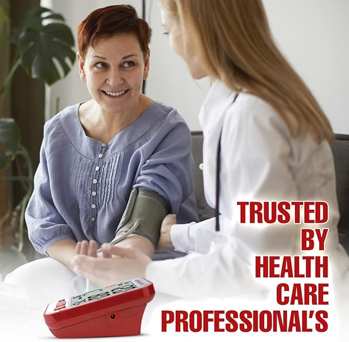 Digital High Blood Pressure Monitor for Home Use, Automatic Readings for Upper Arm Fit, Records Data for up to 2 Separate People, BP Cuff Machine Extra Large
