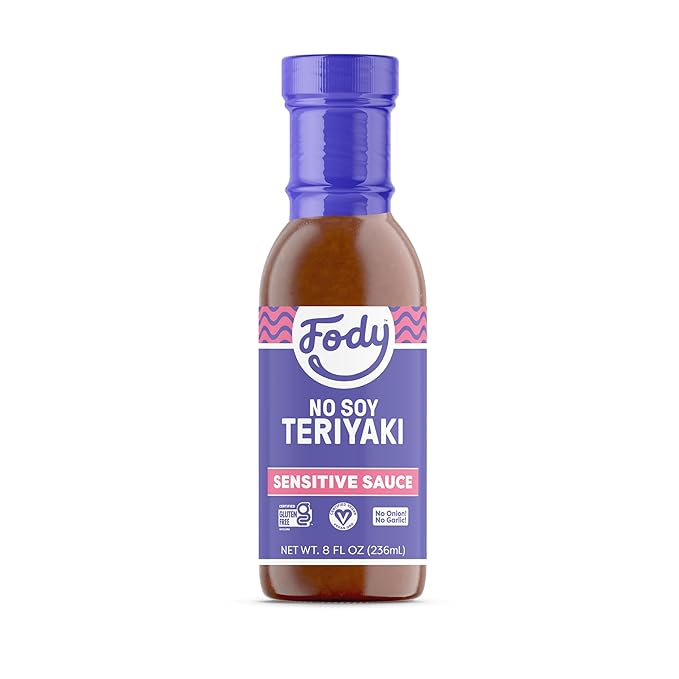 Fody Foods No Soy Teriyaki Sauce & Marinade, 8.5 Oz, Garlic and Onion Free, Low FODMAP Certified, Gut & IBS Friendly, Vegan, Non-GMO, Gluten Free, Keto Friendly