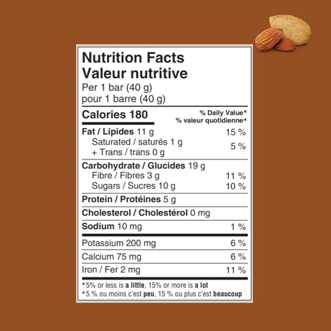 Taste of Nature Organic Almond Snack Bar - Healthy, Gluten Free, Non GMO, Vegan Snack Bars with Mixed Nuts, Fruits and Seeds - 16-Count Snack Pack