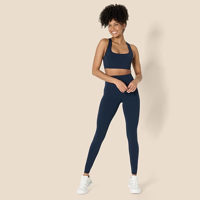 Amazon Essentials Women's Active FormFlex Buttery Soft Light Support Square Neck Racerback Sports Bra
