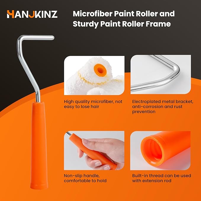 Paint Roller kit, 2 Inch 15 Pack Small Paint Roller Kit with Microfiber Paint Roller Covers, Paint Tray, Paint Tray Liner, Mini Paint Roller for Painting Corners