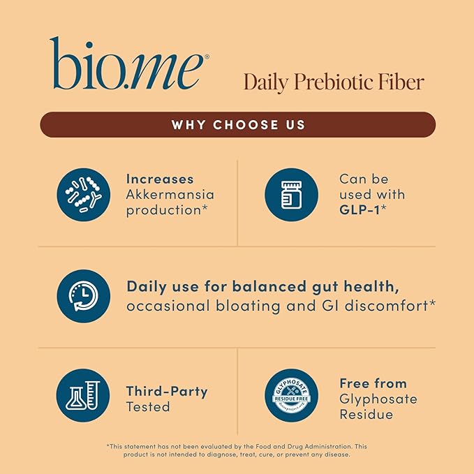 Daily Prebiotic Fiber Powder Chocolate - 7g Per Serving - Soluble & Insoluble Fiber Supplement Powder for Women & Men - Digestive Health & Gut Health - GLP-1 Friendly, Sugar Free - 30 Servings
