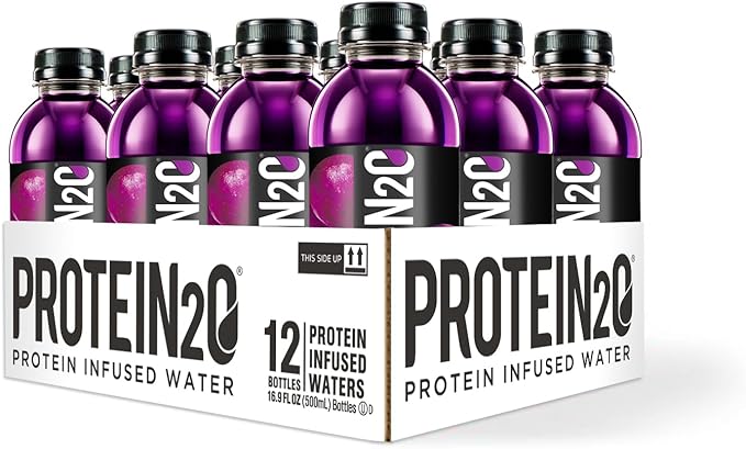Protein2o 15g Whey Protein Isolate Infused Water, Ready To Drink, Sugar Free, Gluten Free, Lactose Free, Harvest Grape, 16.9 oz Bottle (Pack of 12)