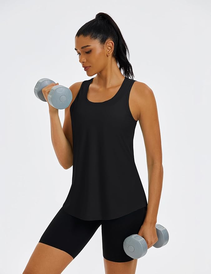 MAGCOMSEN Womens Workout Tops Racerback Tank Tops Mesh Back Breathable Sleeveless Quick Dry Running Athletic Shirts