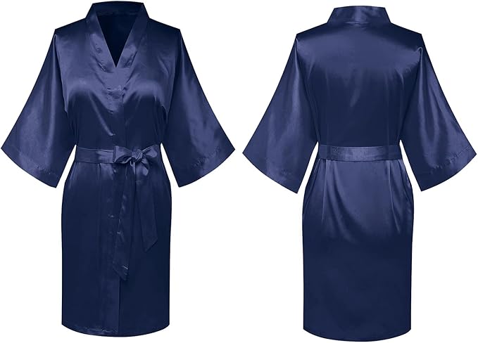 Women's Pure Short Silky Robes Bridesmaid Bride Party Satin Robes Sleepwear