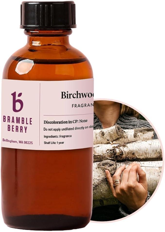 Bramble Berry Birchwood Oud Fragrance Oil 2 oz | Rich Masculine Scent for Soap Making, Candles, Beard Oil, Shaving Cream & Body Care | Skin Safe, Vegan, Paraben & Phthalate Free