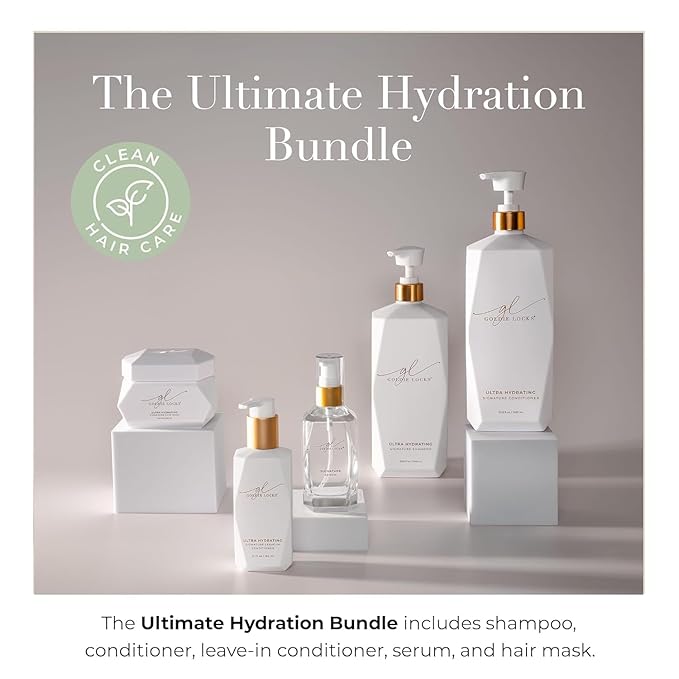 Goldie Locks Ultra Hydrating Shampoo & Conditioner Set - Sulfate-Free, Paraben-Free - for Frizz Control, Shine & Strength - Color Safe & Extension Safe - Protein-Free - 2 x 33.8 fl oz