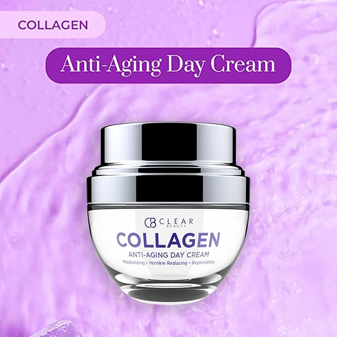 Clear Beauty Collagen Daily Face Moisturizer - Dermatologist Tested, Reduces Wrinkles, Fine Lines, Hydrating, Anti-Aging, Clean Beauty, Cruelty-Free Korean Skin Care - All Skin Types - 1.69 oz