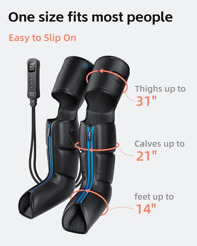 SHINE WELL Leg Compression Massager for Circulation and Pain Relief, Full Leg Massager for Swelling,with 3 Modes 3 Intensities 3 Timing Options,FSA HSA Eligible,Gift for Dad Mom