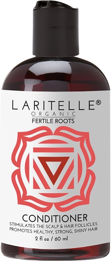 Laritelle Organic Travel Size Conditioner 2 oz | Fortifying, Strengthening & Rejuvenating | Stops Hair Shedding, Promotes Hair Growth | Ayurvedic Herbs, Lavender, Ginger, Rosemary, Patchouli & Cloves