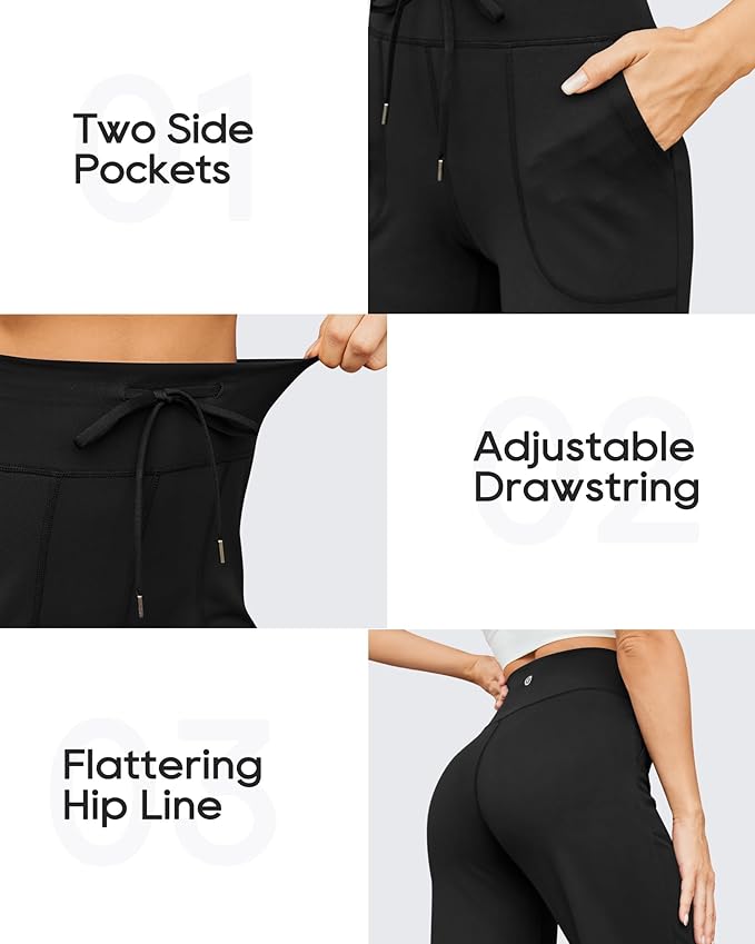 G4Free EverGoing Wide Leg Pants for Women Yoga Pants High Waist Sweatpants with Pockets Stretch Lounge Pants Comfy