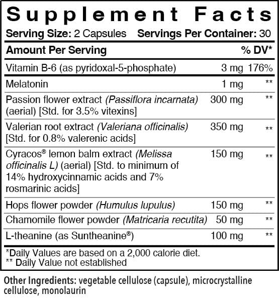 Patient One Sleep Care | Supplement to Support Transition into Sleep and Restful Sleep* | with Chamomile, Valerian, Melatonin and More | 60 Capsules
