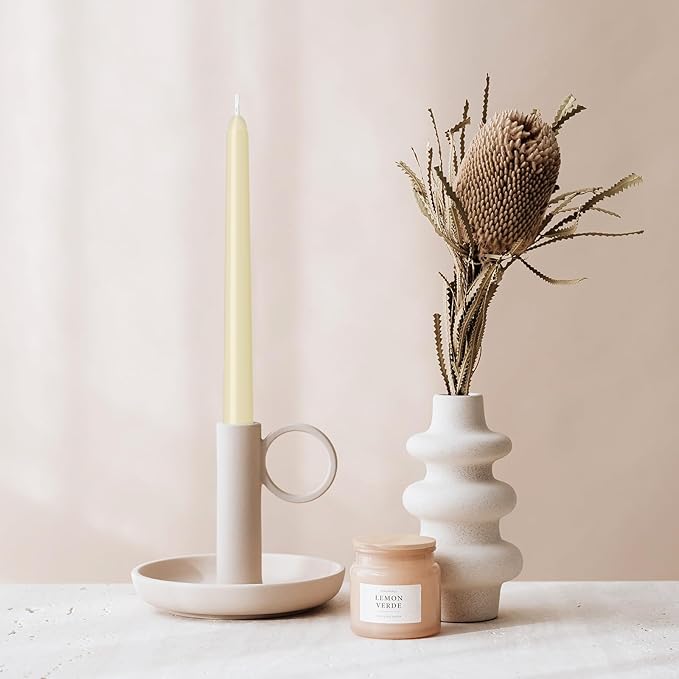 30 Pack Ivory Taper Candles - 10 inch Dripless, Smokeless, and Unscented - Long Burning for 8 Hours - Hand Poured Tall Candlesticks - Ideal for Special Occasions and Home Decor