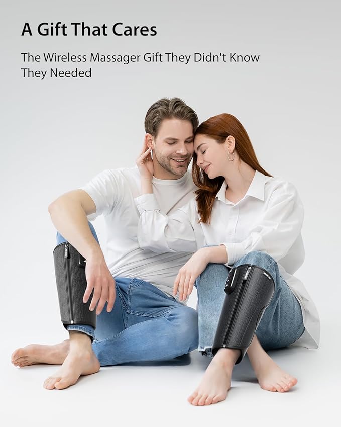 CINCOM Cordless Calf Massager for Circulation, Leg Compression Massager for Calf, Rechargeable Leg Massage with 3 Intensities 3 Modes for Pain Relief, Gifts for Women Men