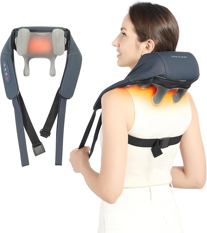 Neck and Shoulder Massager with Heat, Shiatsu Back Massager for Pain Relief, Cordless Electric Deep Tissue 4D Kneading Massage for Neck, Shoulder, Leg, Back Muscle Tension Release