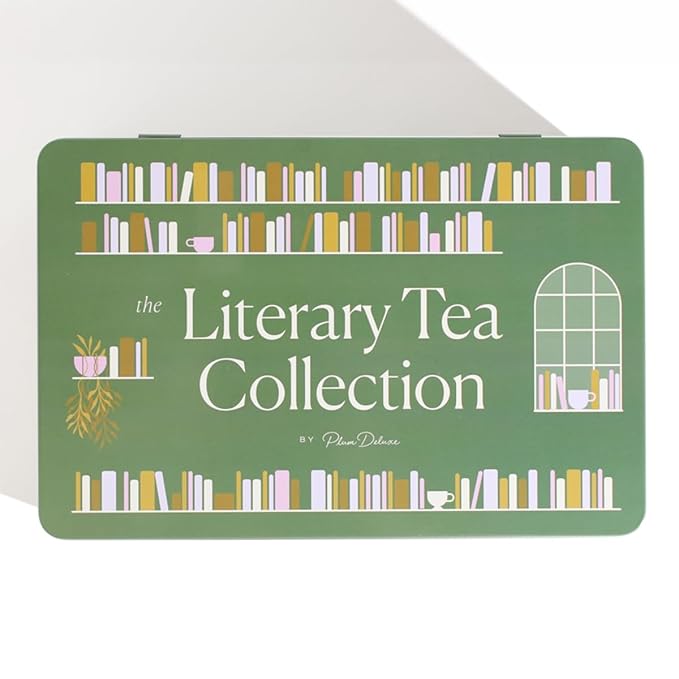Literary Tea Collection Assorted Tea Gift Set - Hand-Crafted Loose Leaf Teas, Presentation Gift Box with Loose Leaf Steeper Included - Mixed Caffeine - 5 Unique and Flavorful Teas, 75+ Cups