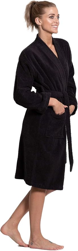 Turkuoise Soft & Absorbent Towel Robe, 100% Cotton Turkish Terry Cloth Kimono Bathrobes for Women