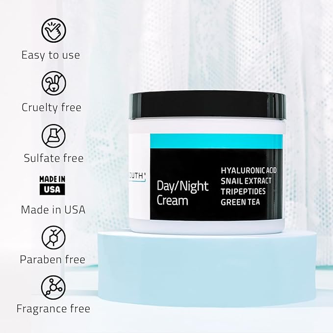 YEOUTH Day Night Face Moisturizer with Hyaluronic Acid, Snail Mucin Cream and Copper Tripeptide, Hydrating Fragrance Free Facial Moisturizer, Face Skin Care Cream for Women and Men 2oz