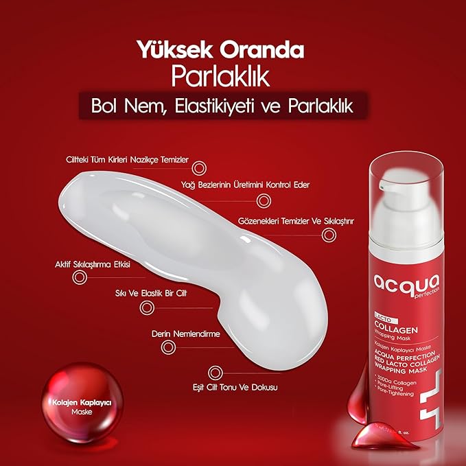 Luxury Skin Care: Anti-Aging & Firming Face Mask with Red Lacto Collagen & Hyaluronic Acid - Hydrating, Pore-Tightening, Beauty Skincare Essential, 70 Ml