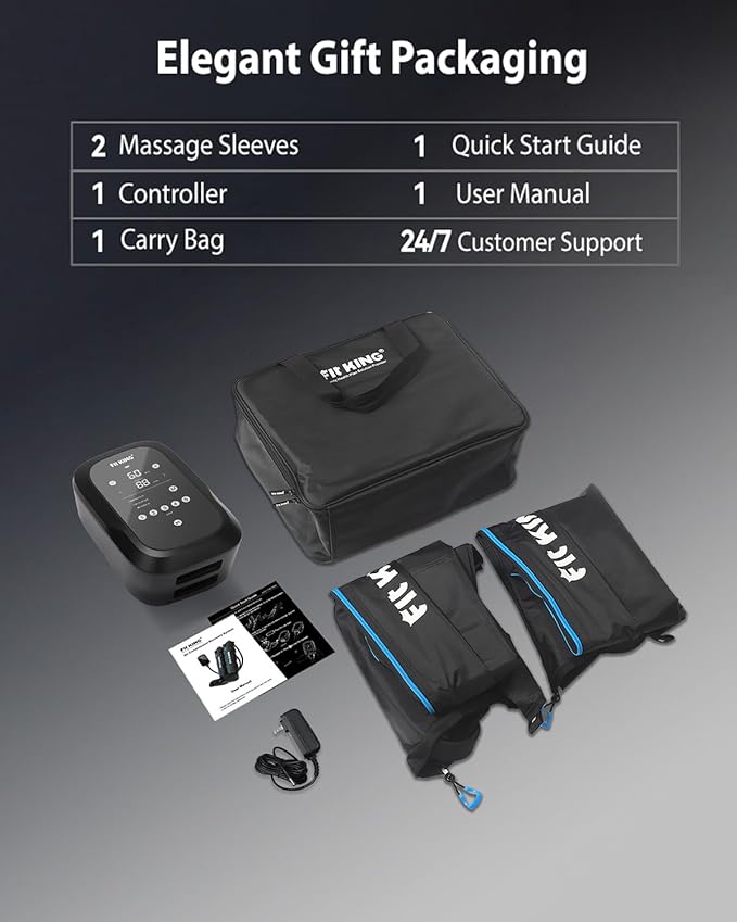 FIT KING Upgraded Full Leg Compression Massager Boots, Professional Air Compression Recovery System for Circulation & Fast Athlete Recovery, Cordless Rechargeable Recovery Boots (Small)