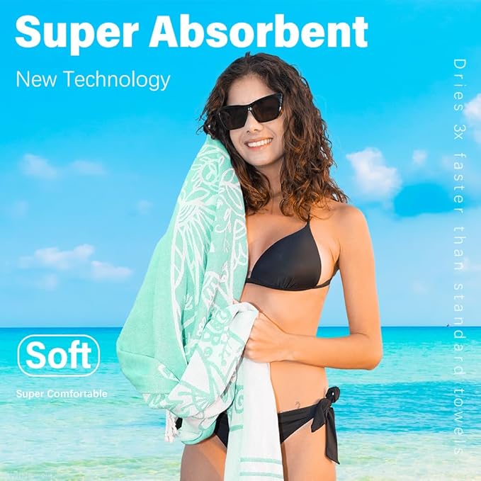 Thin Turkish Beach Towel Lightweight Quick Dry Absorbent Cotton Bathroom Bath Pool Swim Towels Extra Large Oversized Sand Free Beach Accessories Essentials Cloud Gifts for Adult