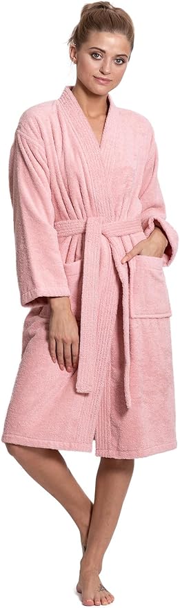 Turkuoise Soft & Absorbent Towel Robe, 100% Cotton Turkish Terry Cloth Kimono Bathrobes for Women