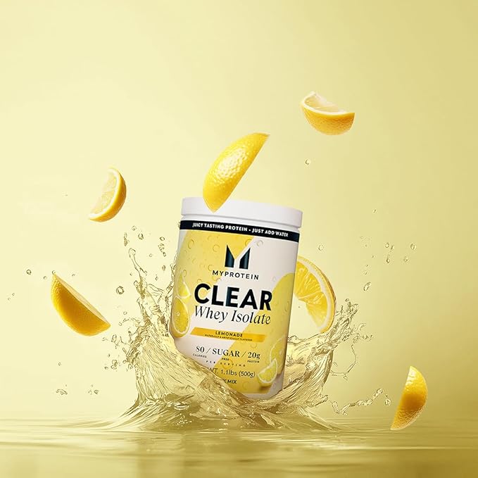 Myprotein Clear Whey Isolate Protein Powder, 1.1 Lb (20 Servings) Lemonade, 20g Protein per Serving, Naturally Flavored Drink Mix, Daily Protein Intake for Superior Performance
