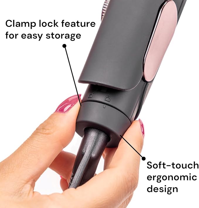 L'ANGE HAIR Le Titane Titanium Flat Iron | Hair Straightener with Curved Edges for Versatile Styling | Dual Voltage Flat Iron with Infrared Heat & Adjustable Temperature | 1" Black